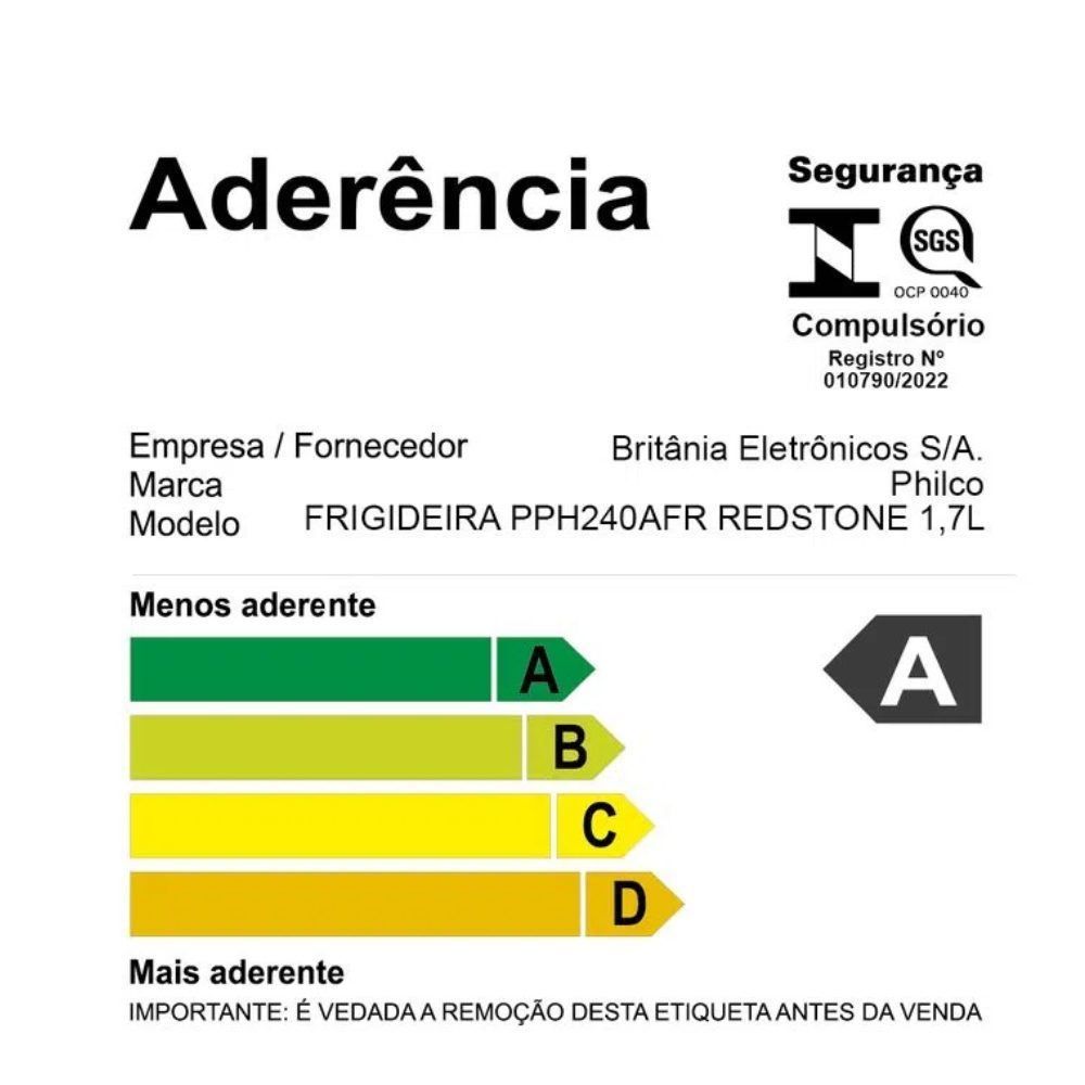 Frigideira Redstone Définitive Philco 1,7L - Cinza com Vermelho