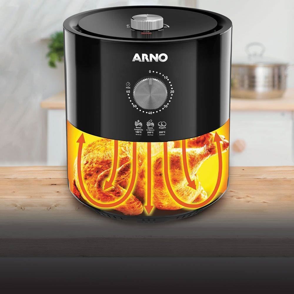 Fritadeira Air Fryer Arno Ultra Mecânica 4,2L Preta UFRP