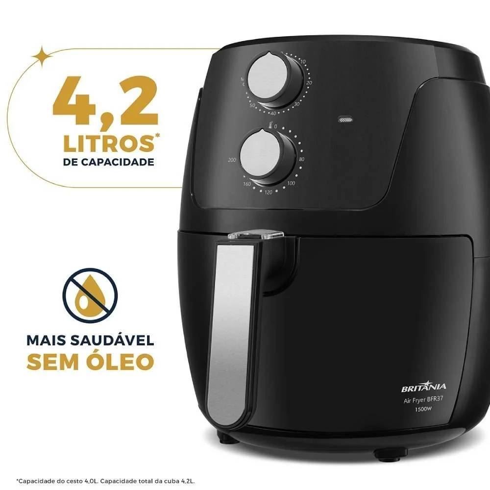Fritadeira Air Fryer Britânia 4,2 Litros Revestimento Dura Mais BFR37