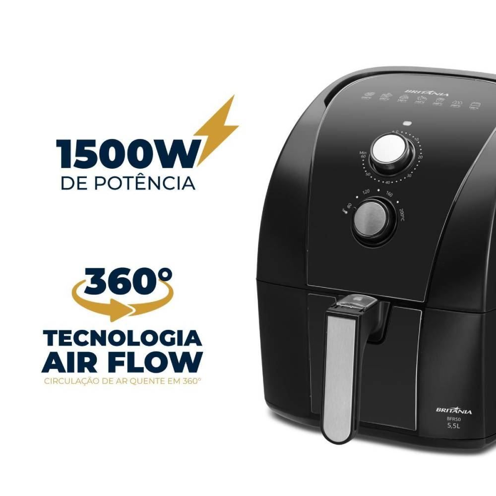 Fritadeira Air Fryer Britânia 5,5 Litros Redstone BFR50