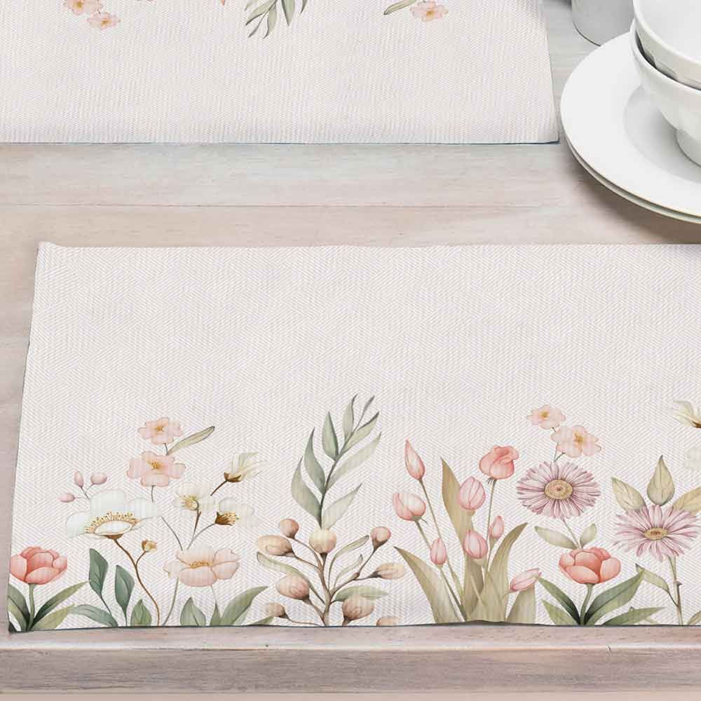 Fundo De Prato 45 X 31 Cm Clean Renova Döhler - Flores Salmão