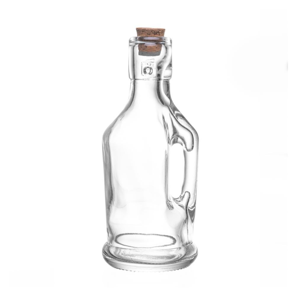 Galheteiro De Vidro Com Alça E Tampa  Rolha 200Ml