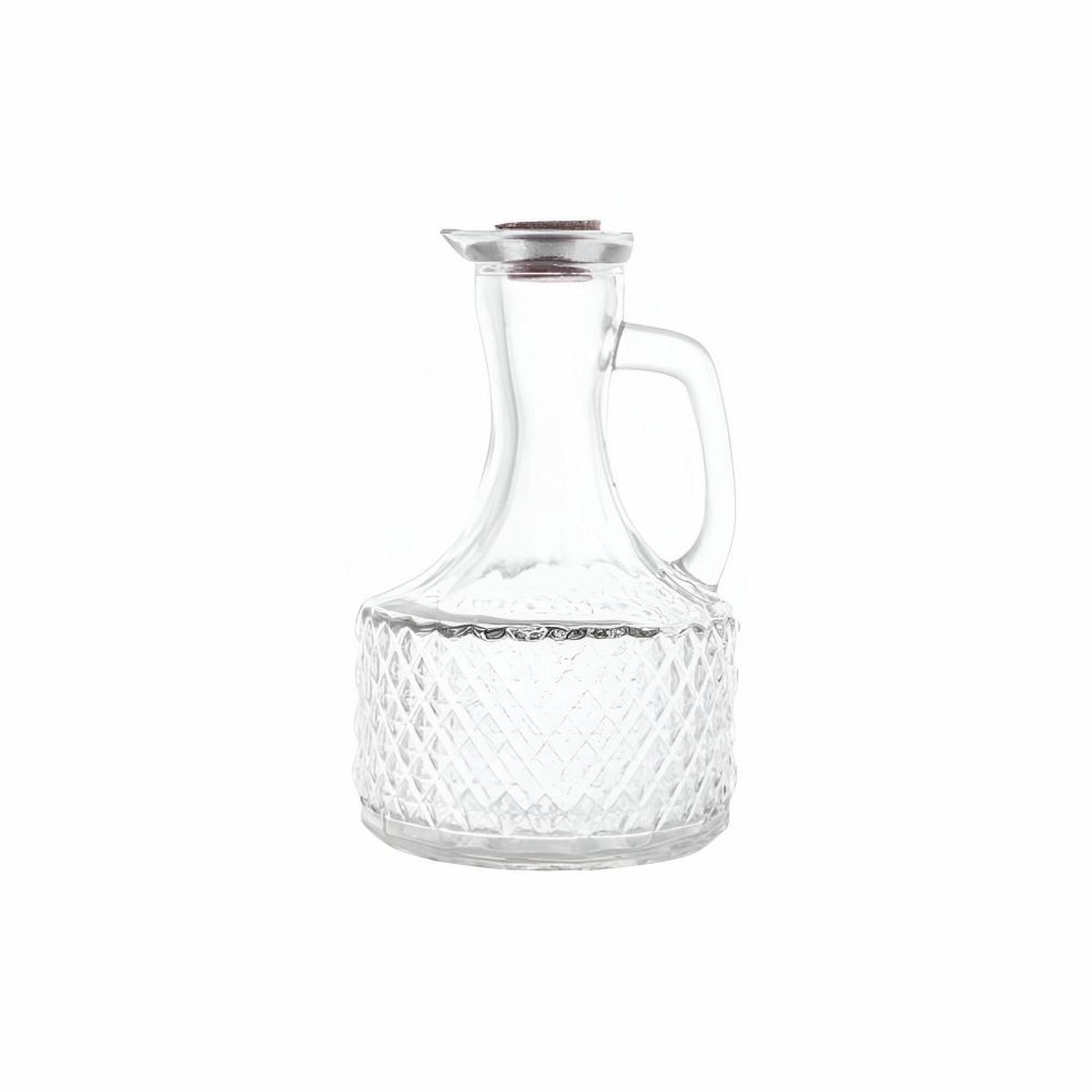 Galheteiro De Vidro Com Tampa Rolha 370 Ml - Transparente