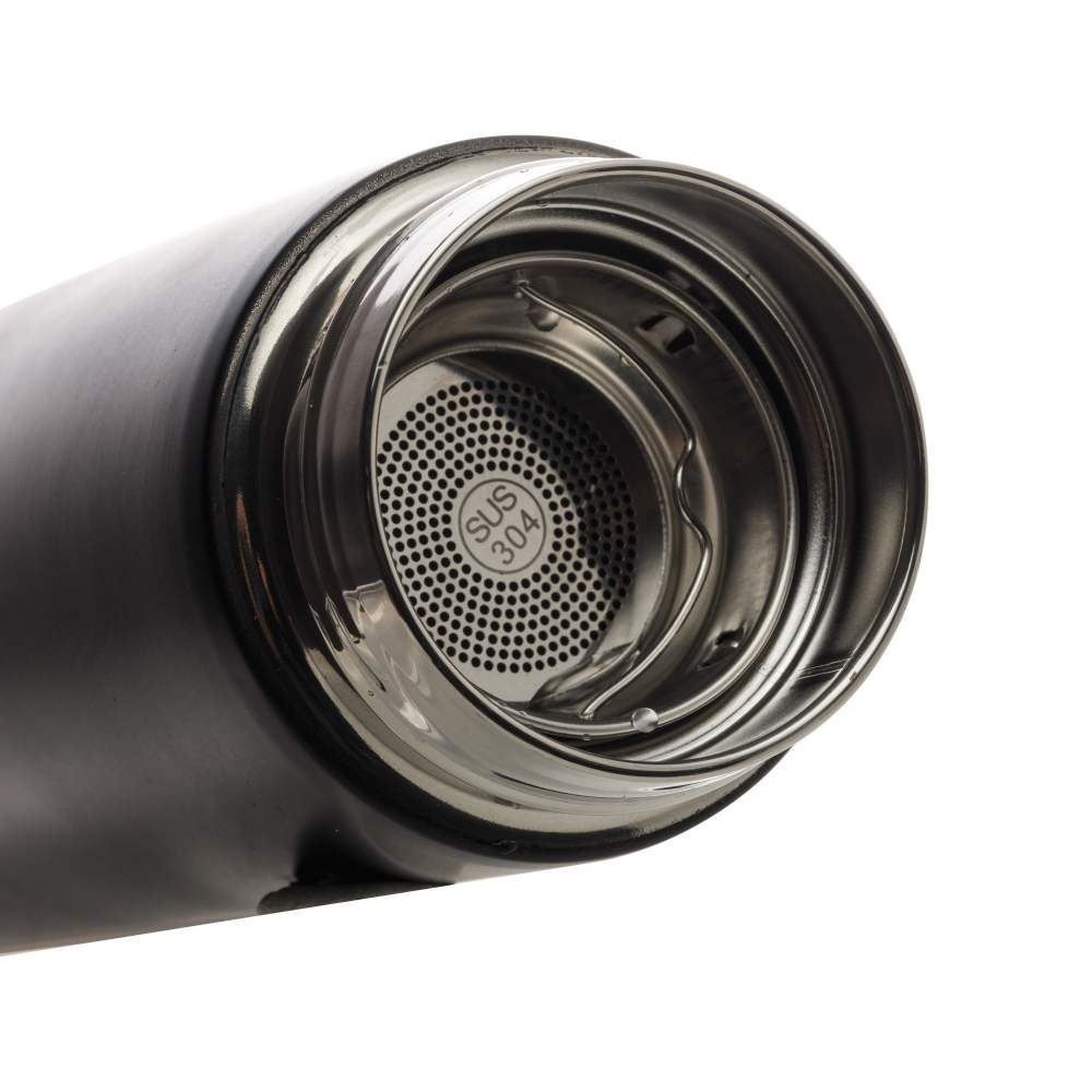 Garrafa Inox Com Termômetro Led Wolf 500 Ml - Preto