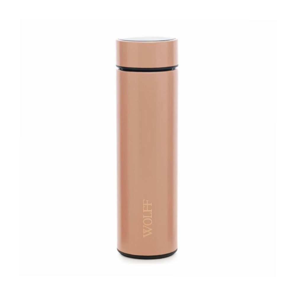 Garrafa Inox Com Termômetro Led Wolf 500 Ml - Rose