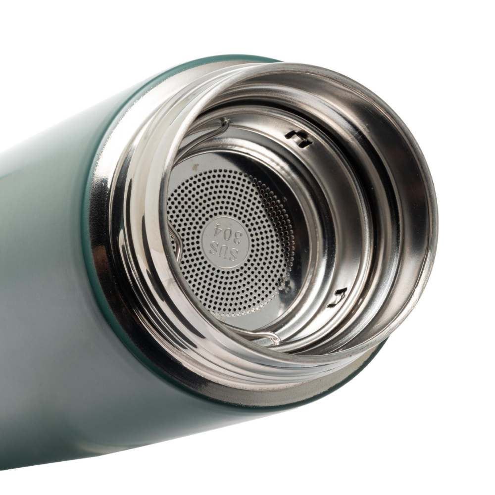 Garrafa De Água Inox Com Termômetro Led 500 Ml Wolff - Verde