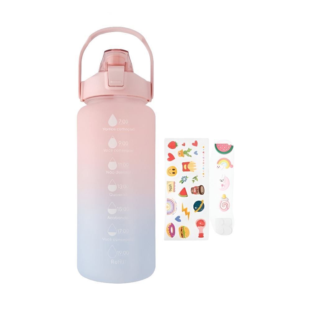 Garrafa Squeeze com Canudo Figurinhas Moment 2 Litros - Sortido