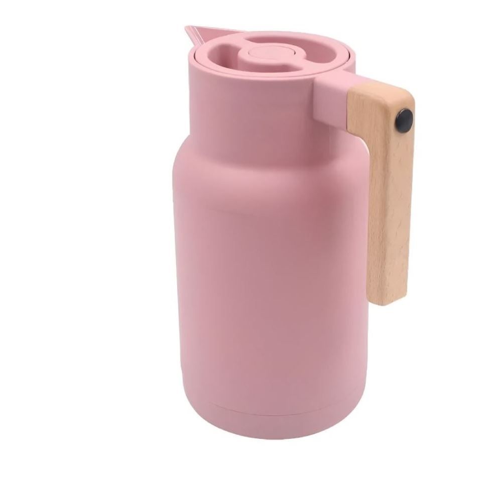 Garrafa Térmica Com Cabo De Madeira Havan Casa 1L - Rosa