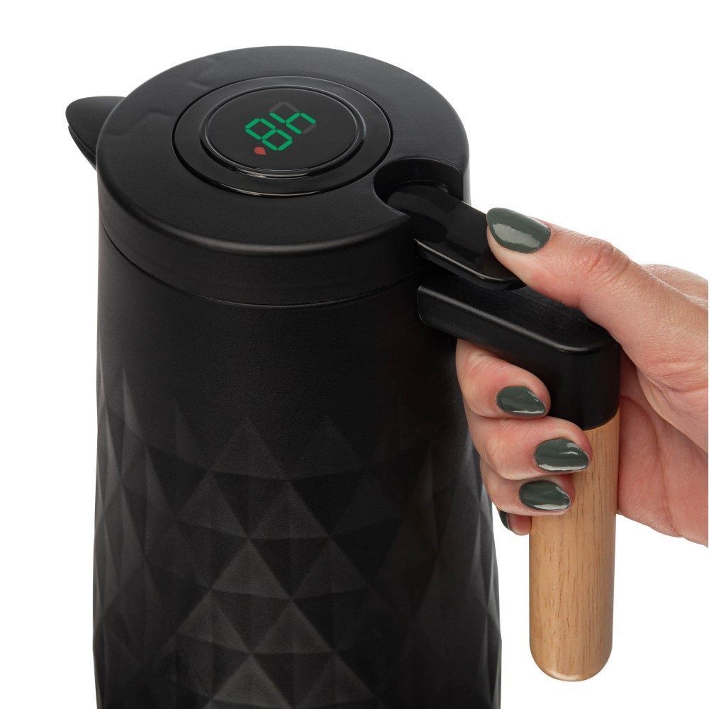 Garrafa Térmica Com Termômetro New Diamond Lyor 1 Litro - Preto