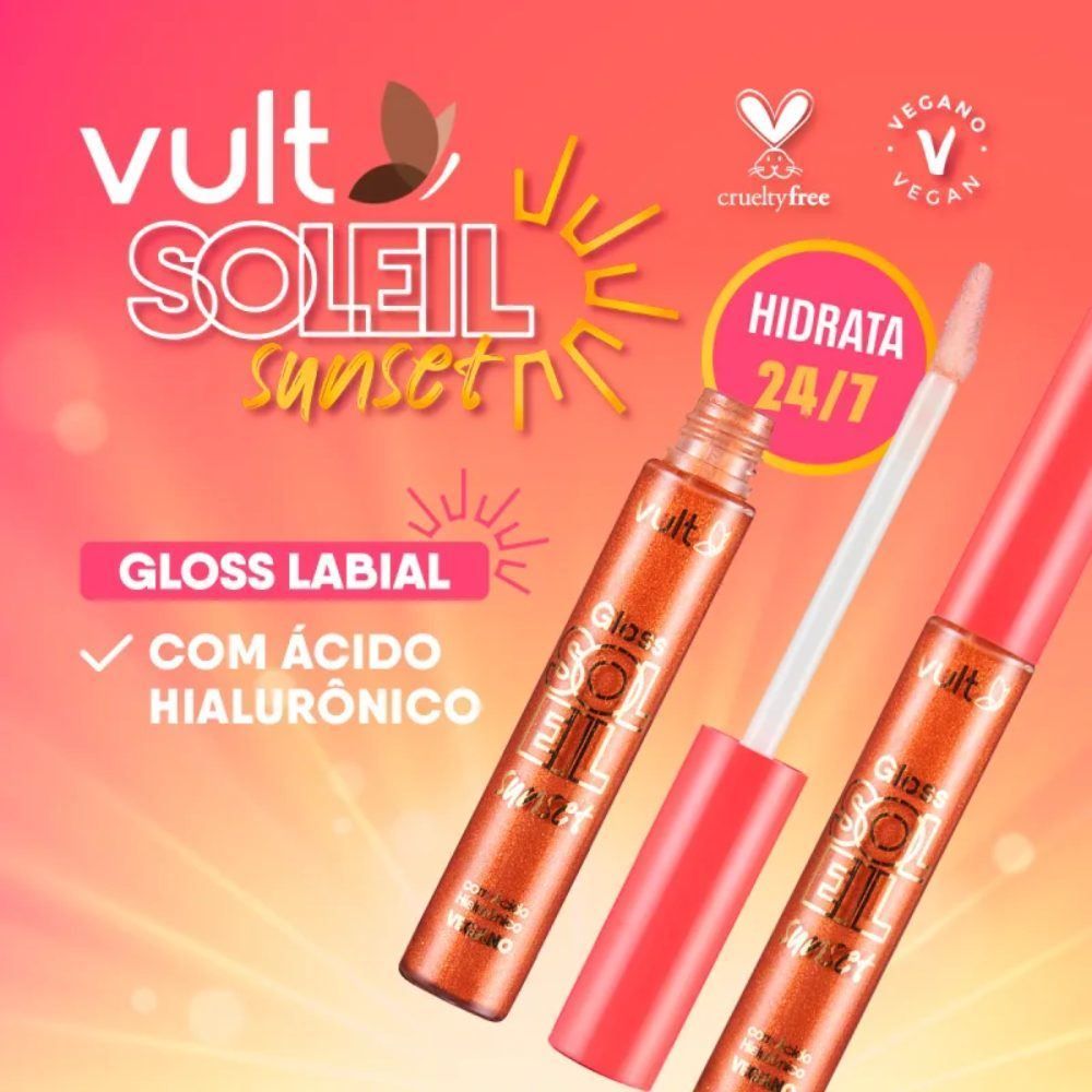 Gloss Labial Vult Soleil Sunset Hidratação 24H 5,2Ml - Bronzeada