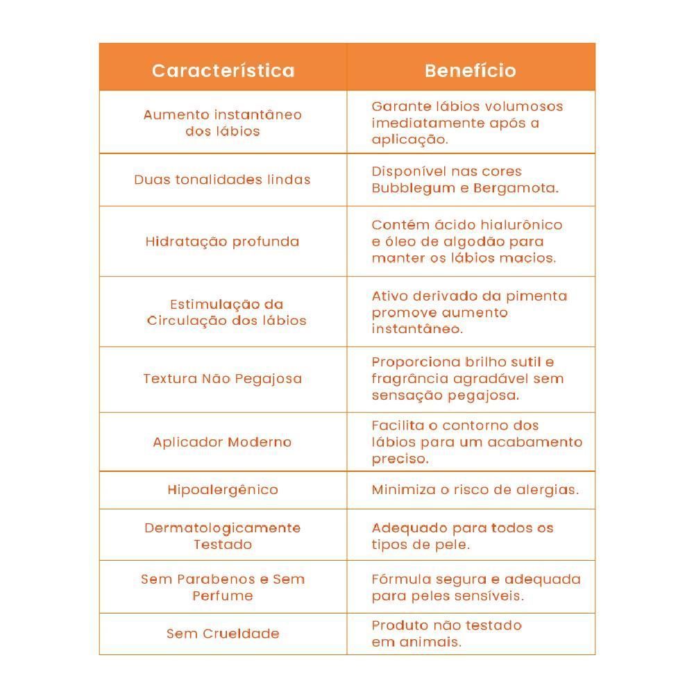 Gloss Plump Fire Kiss Bergamota Mari Maria Makeup - 4ml