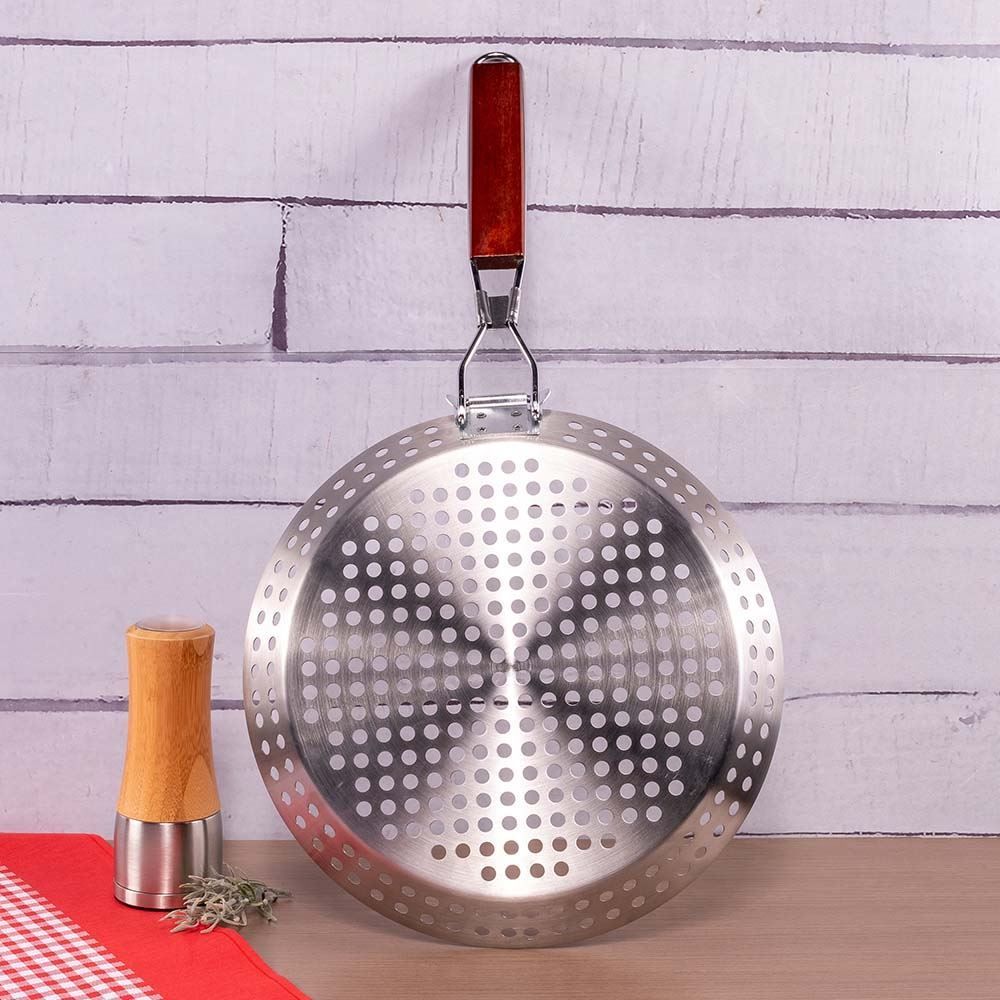 Grelha para Vegetais Inox com Cabo de Madeira - ST39312