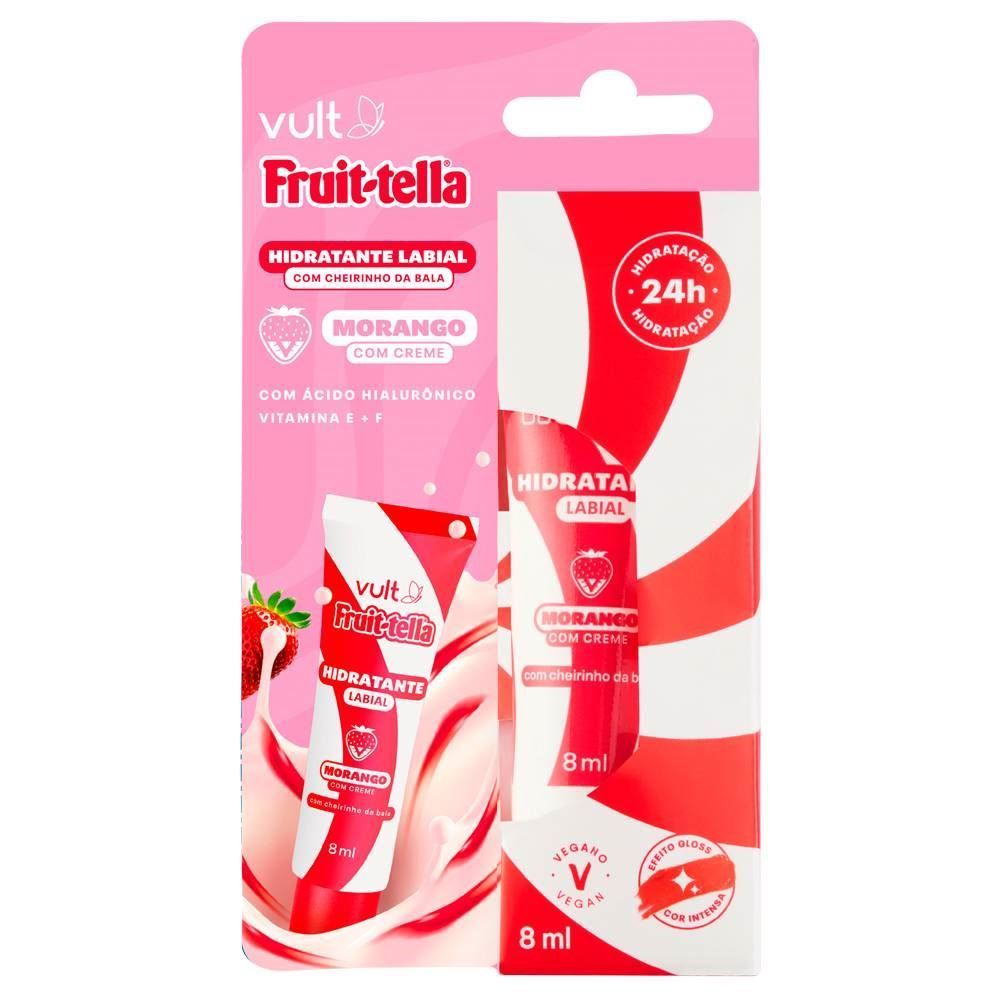 Hidratante Labial Fruittella Morango Com Creme Vult - 8ml