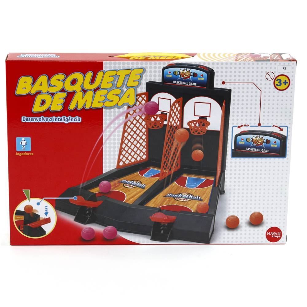 Jogo Cesta De Basquete De Mesa Eletrônico Havan Toys - HBR0675