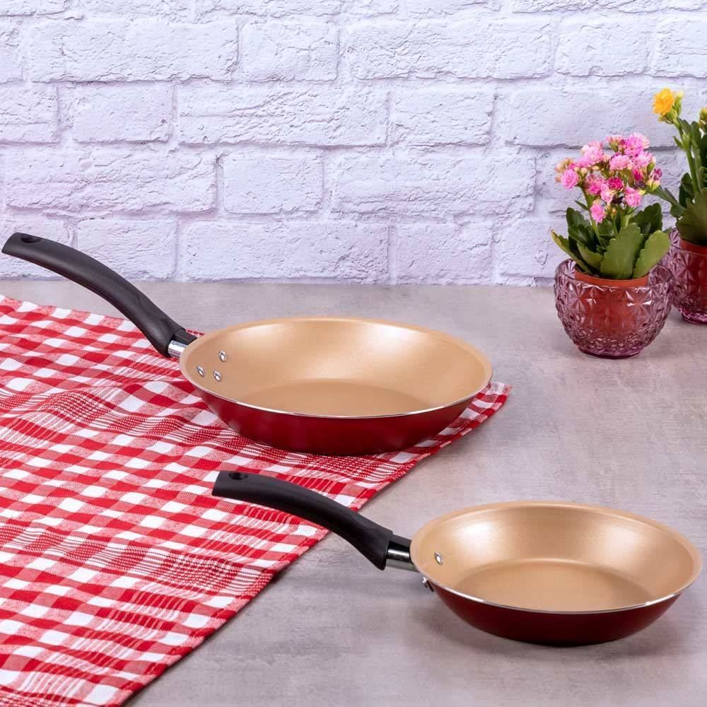 Jogo De 2 Frigideiras Em Alumínio Turim Tramontina - Vermelho