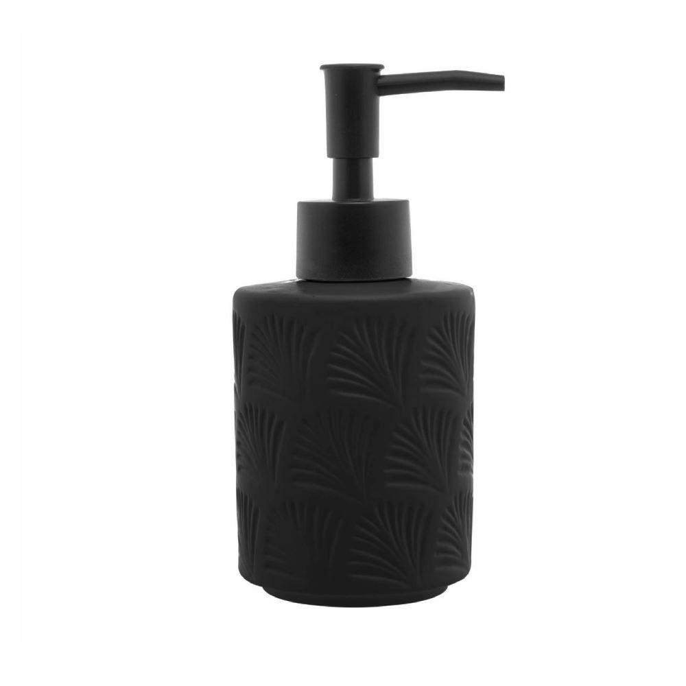 Jogo De Banheiro De Cerâmica Leaf 2 Peças - Preto