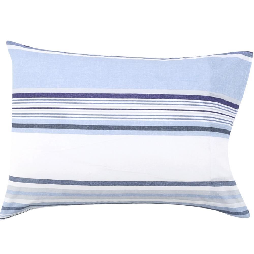 Jogo De Cama Casal 100% Algodão Royale Havan Casa 4 Peças - Canello Listra Azul