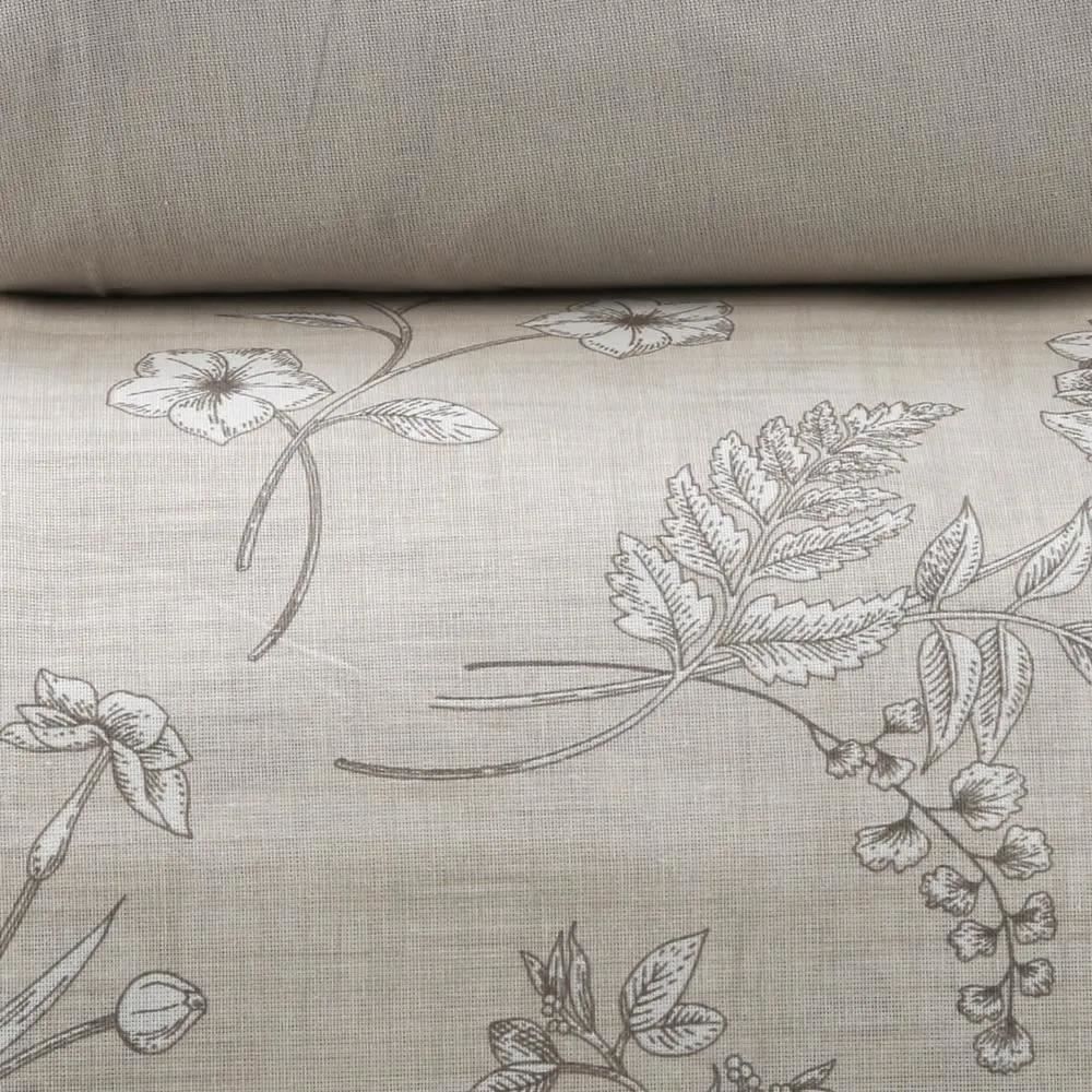 Jogo De Cama Casal 100% Algodão Royale Havan Casa 4 Peças - Botanic Bege 24