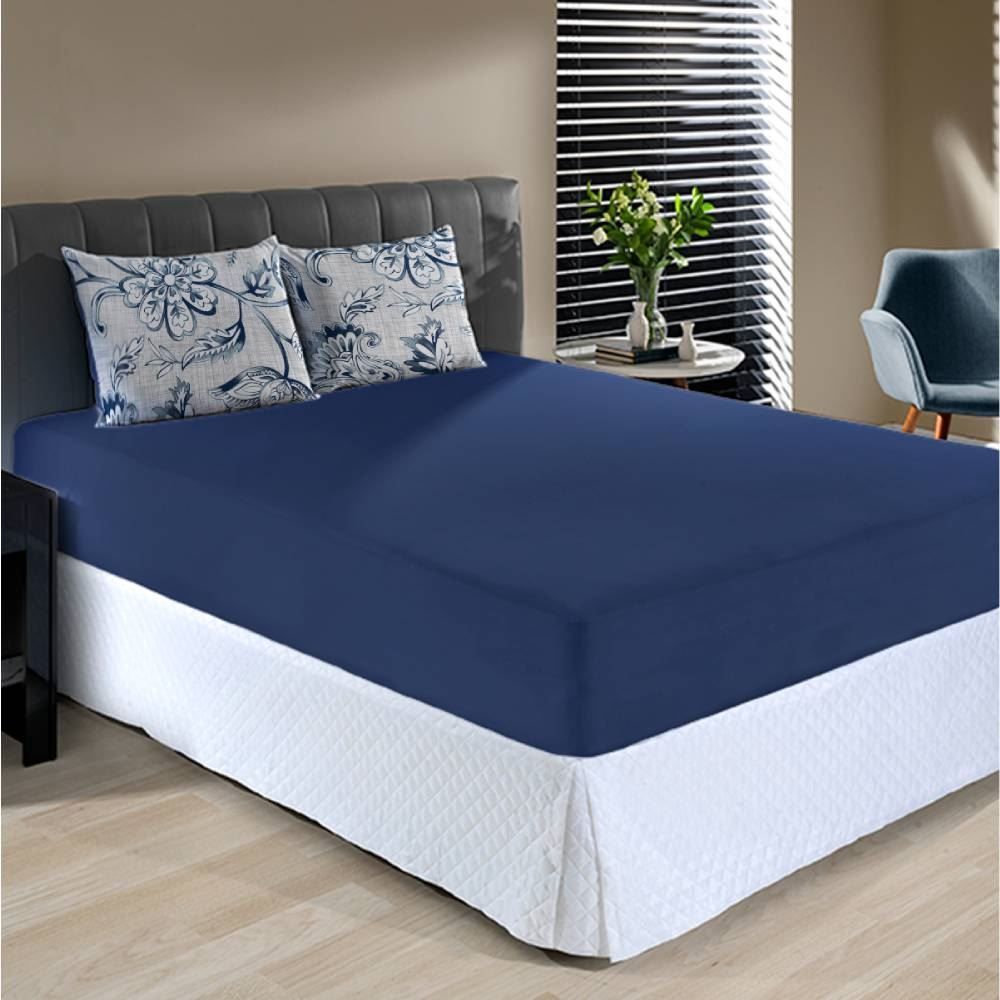 Jogo De Cama Casal Malha 3 Peças Havan Casa - Zafiro Marinho