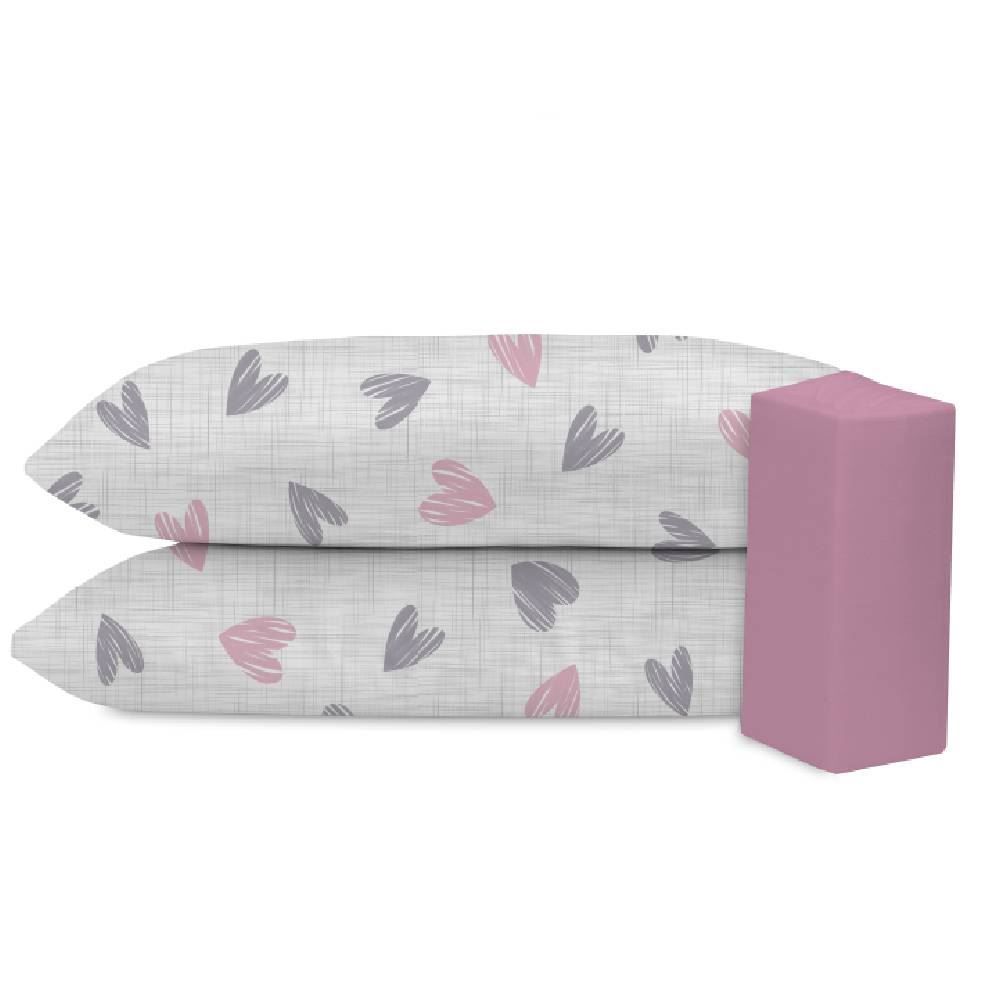 Jogo De Cama Casal Malha 3 Peças Havan Casa - Amore Rosa Make