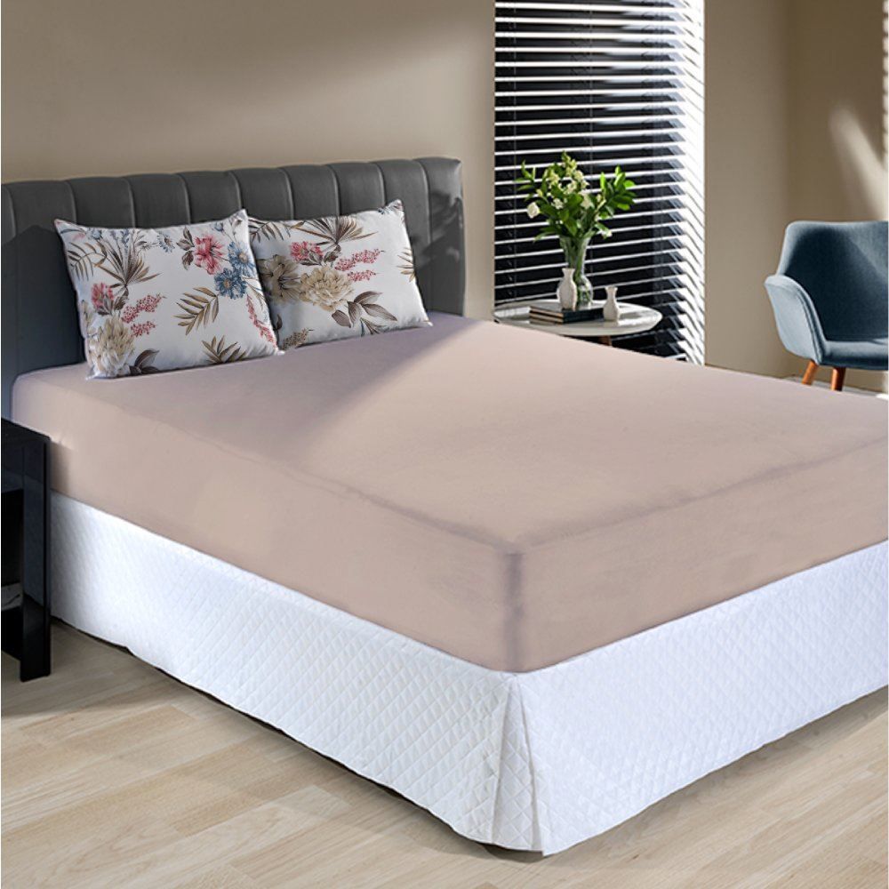 Jogo De Cama Casal Malha 100% Algodão Solecasa 3 Pçs - Kendy Bege