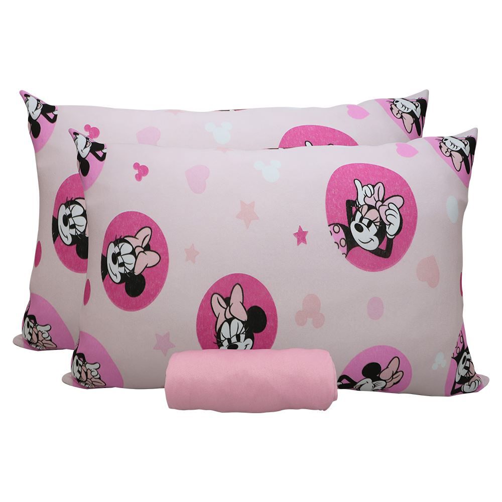 Jogo De Cama Casal Disney Portallar 3 Pçs - Minnie Star Rosa Prisma
