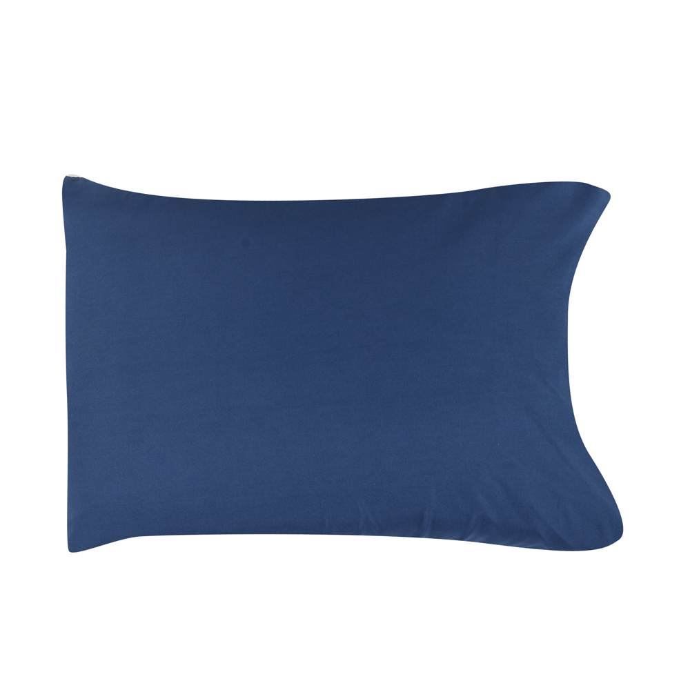 Jogo De Cama Casal Micro Percal Liso 4 Peças Havan Casa - Azul Marinho