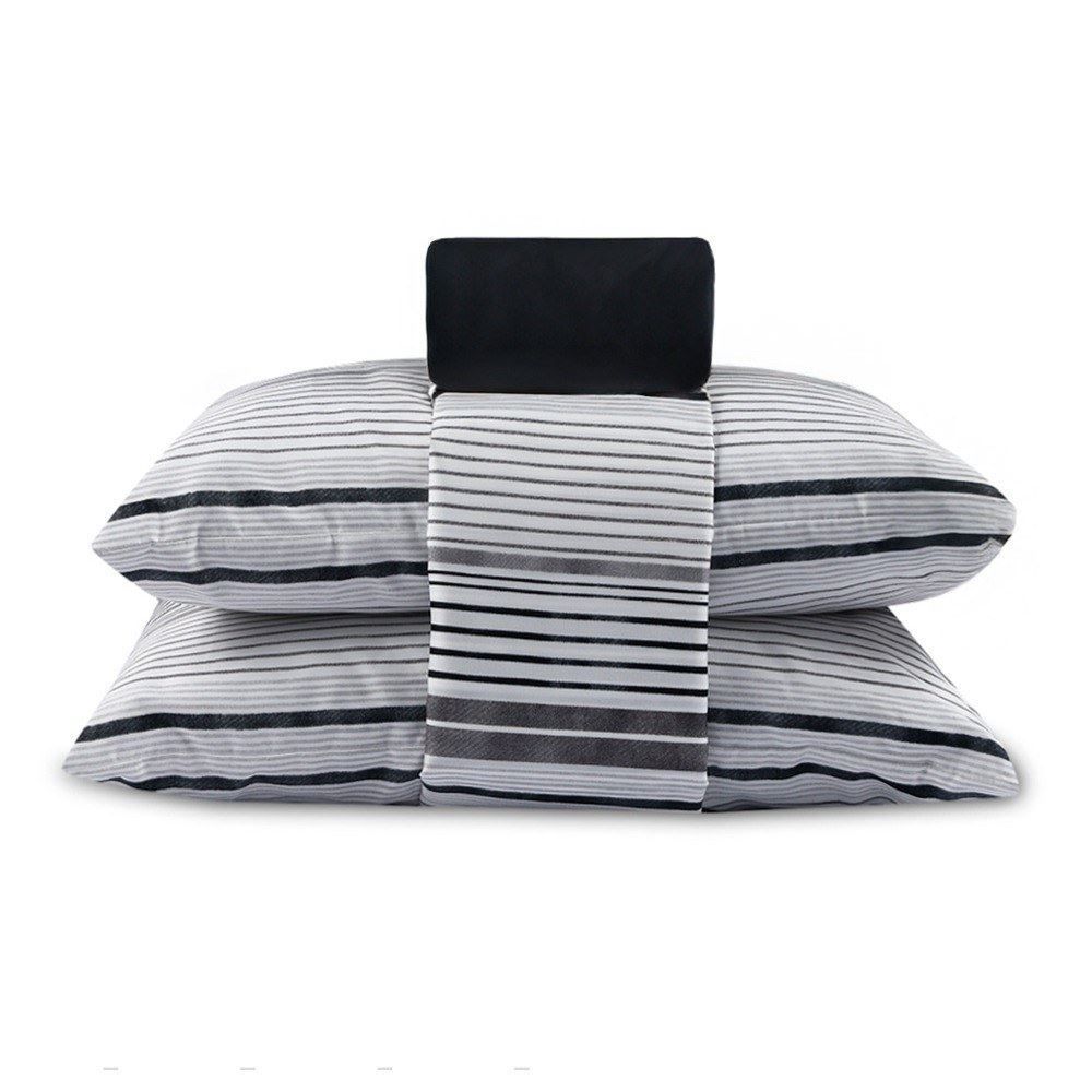 Jogo De Cama Casal Micropercal Havan Casa 4 Pçs - Tony Listra Cinza