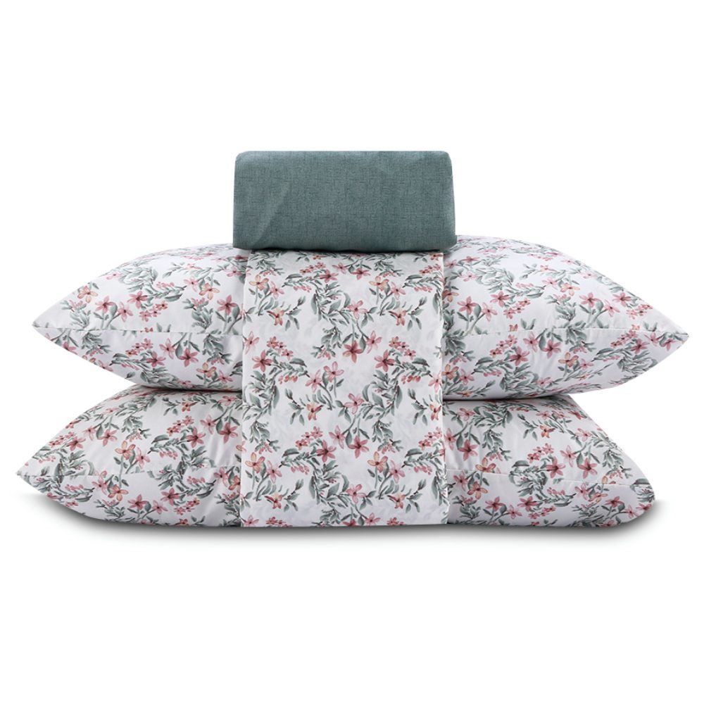 Jogo De Cama Casal Micropercal Havan Casa 4 Pçs - Elise Flowers Verde