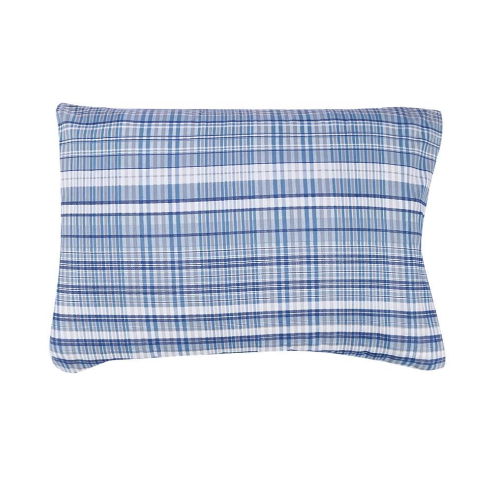 Jogo De Cama Casal Micropercal Havan Casa 4 Pçs - Jack Xadrez Azul