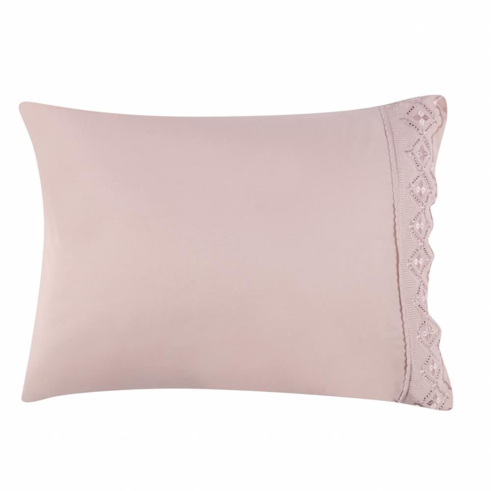 Jogo De Cama King 100% Poliéster Com Renda Havan Casa 4 Pçs - Rosa