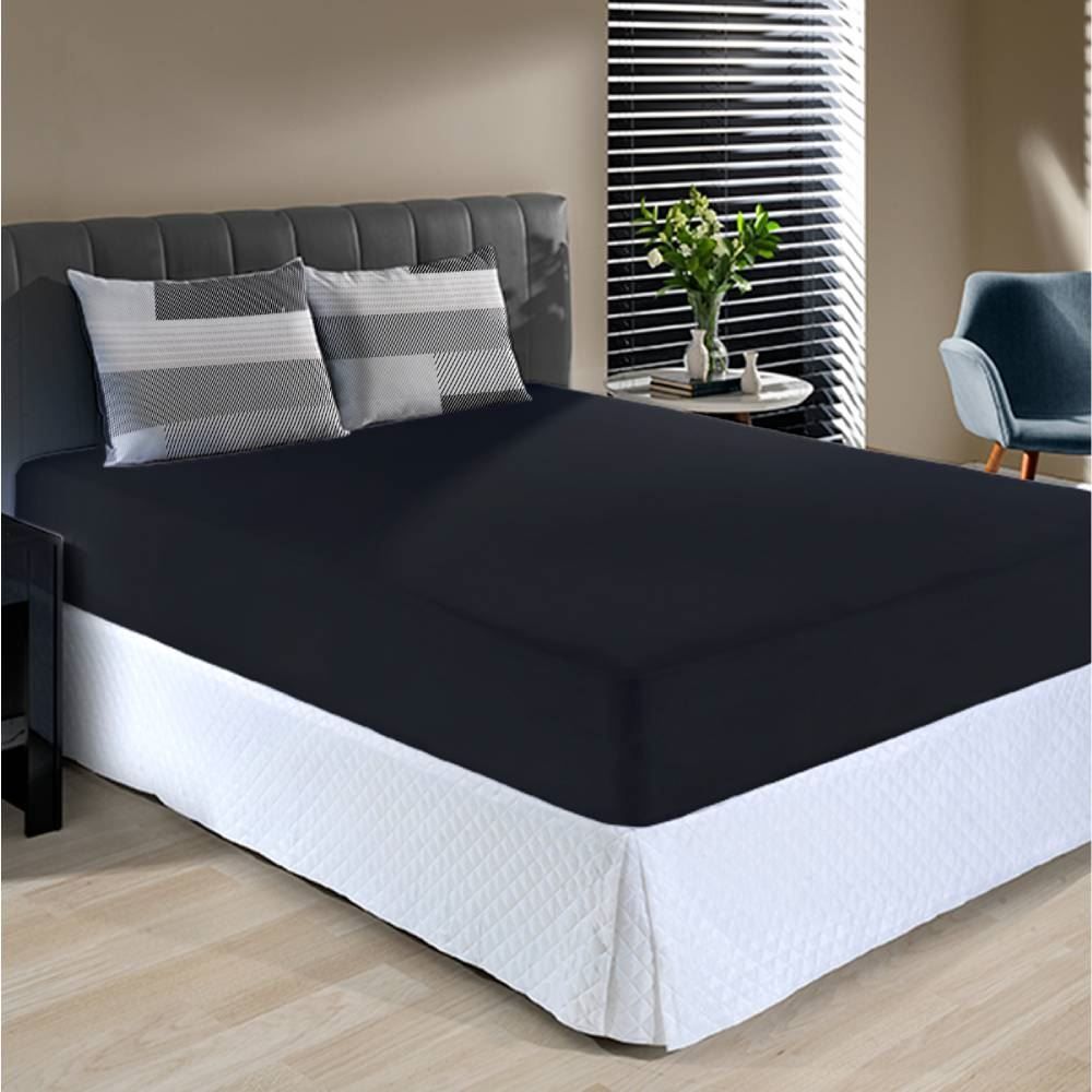 Jogo De Cama King Malha Havan Casa 3 Peças - Kent Preto