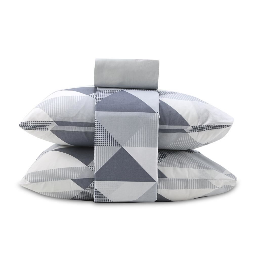 Jogo De Cama Queen 100% Algodão Royale 4 Peças - Navy Cinza