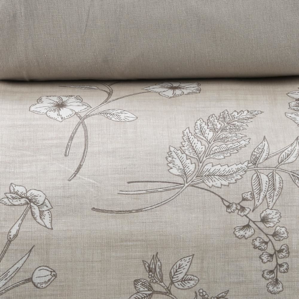 Jogo De Cama Queen 100% Algodão Royale 4 Peças - Botanic Bege