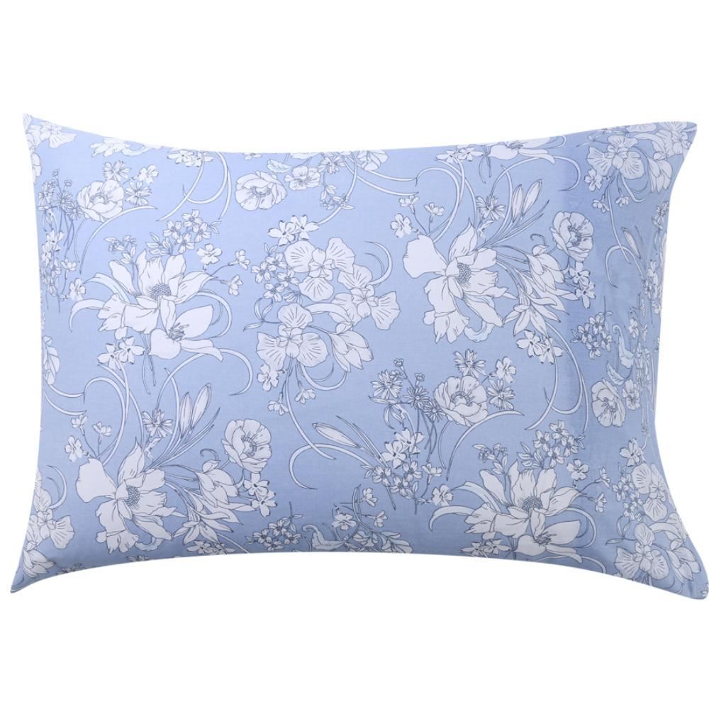 Jogo De Cama Queen 100% Algodão Royale 4 Peças - Laila Azul