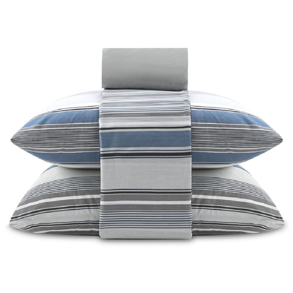 Jogo De Cama Queen 100% Algodão Royale 4 Peças - Canello Azul