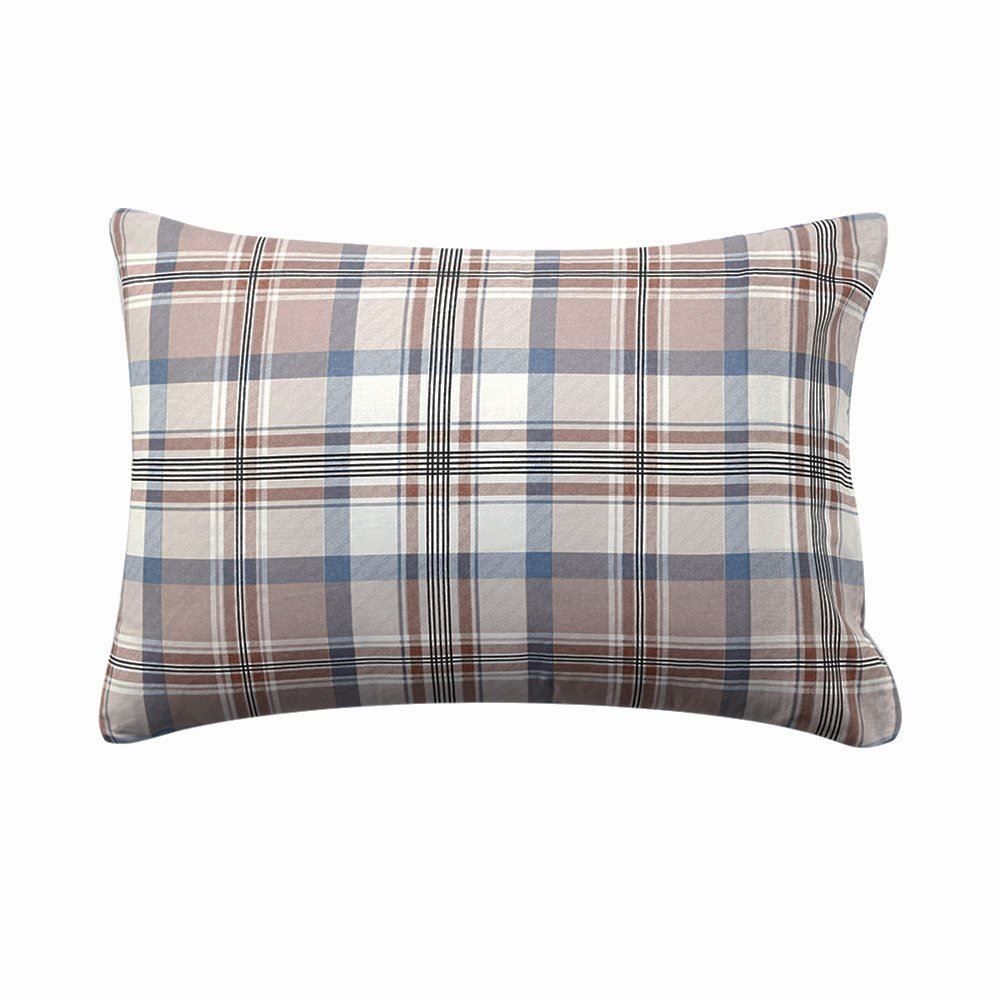 Jogo De Cama Queen 100% Algodão Royale 4 Peças - Jaqueline Xadrez Bege