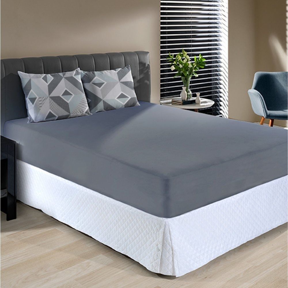 Jogo De Cama Queen Malha Havan Casa 3 Pçs - Bruce Cinza