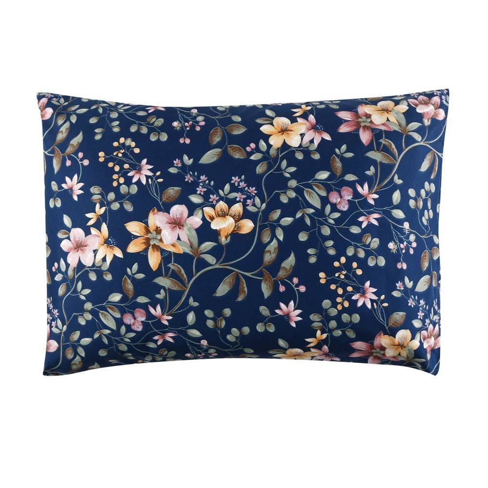 Jogo De Cama Queen Micropercal Havan Casa 4 Pçs - Jungle Marinho Flowers