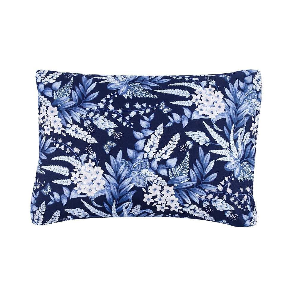 Jogo De Cama Queen Micropercal Havan Casa 4 Pçs - Elegance Flowers Marinho