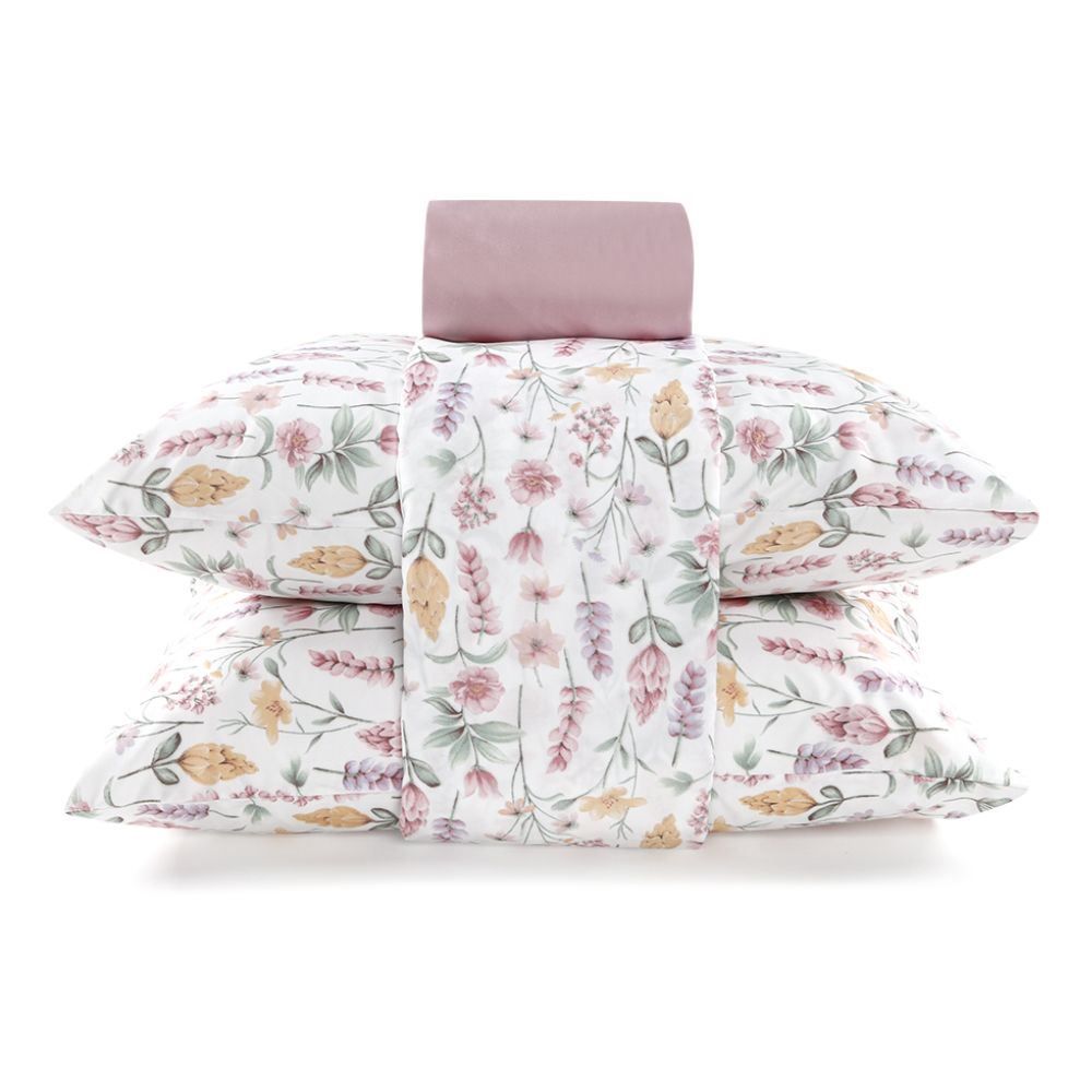 Jogo De Cama Queen Micropercal Havan Casa 4 Pçs - Gardênia Flower Rosa