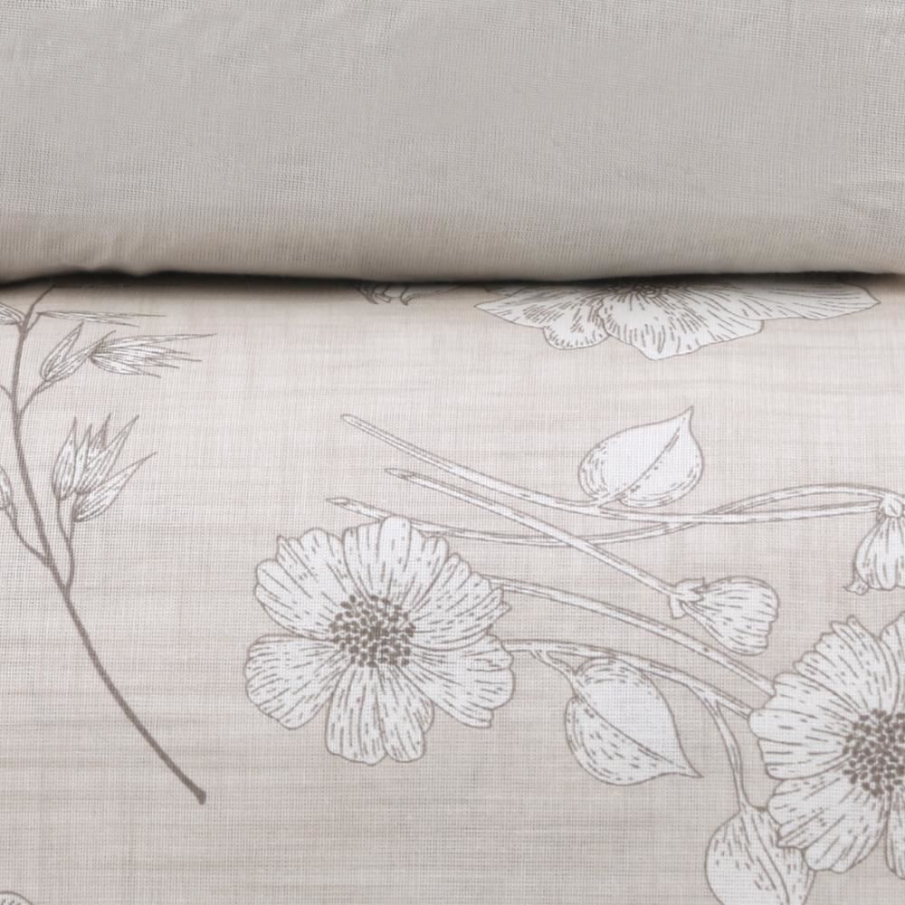 Jogo De Cama Solteiro 100% Algodão Royale Havan Casa 3 Pçs - Botanic Bege