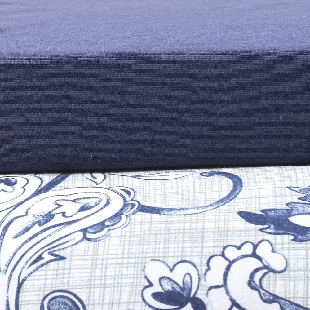 Jogo De Cama Solteiro Malha Havan Casa 2 Pçs - Zafiro Marinho