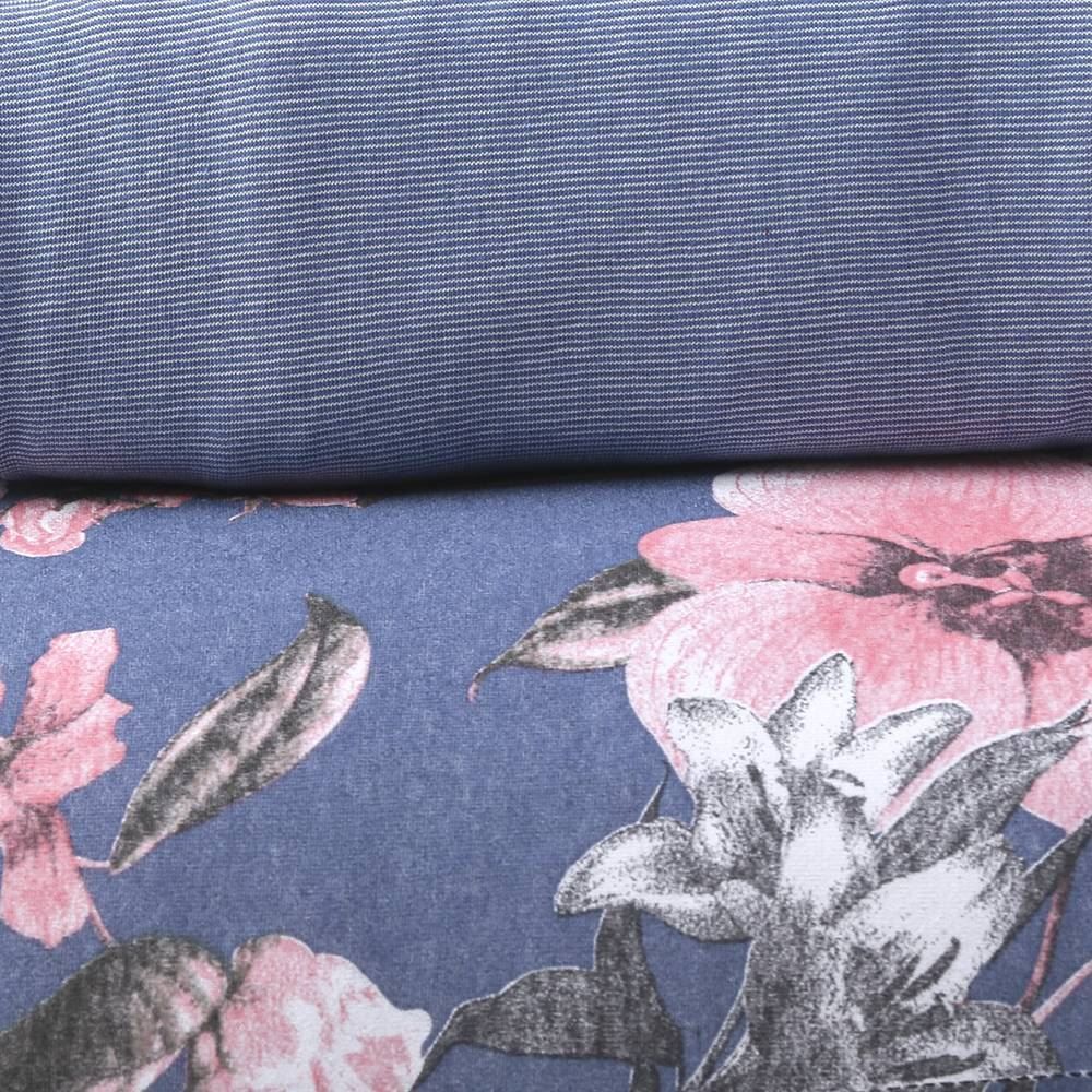 Jogo De Cama Solteiro Malha Solecasa Havan Casa 2 Pçs - Alicia Azul Jeans