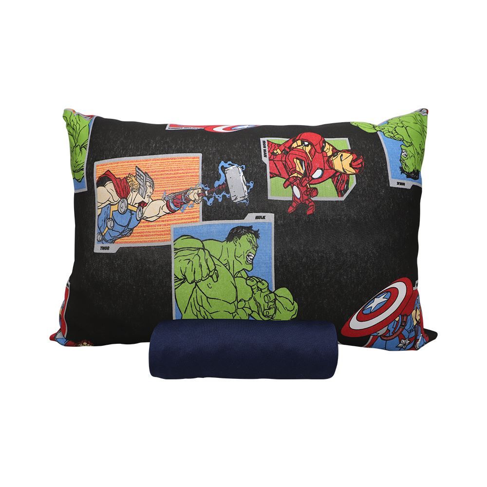 Jogo De Cama Solteiro Marvel Portallar 2 Pçs - Avengers Comics Cinza