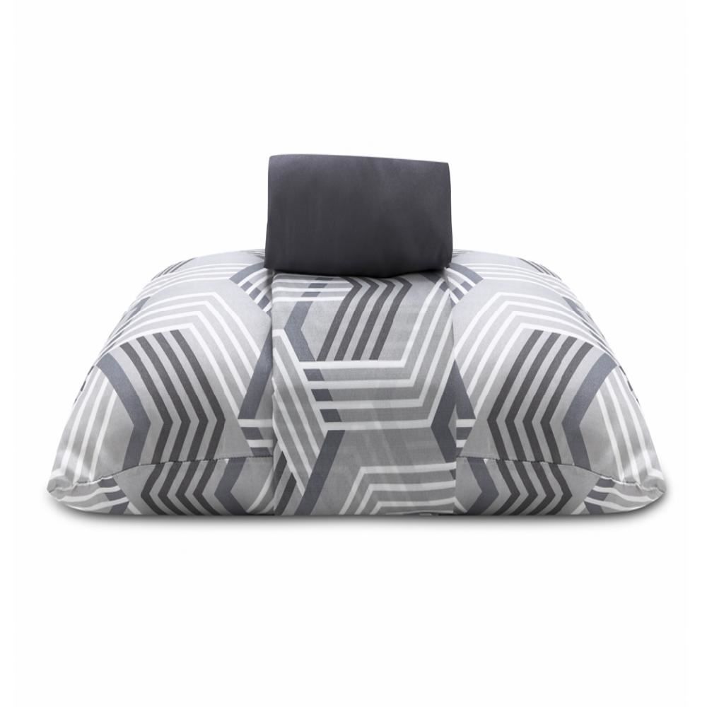 Jogo De Cama Solteiro Microfibra Havan Casa 3 Peças - Gonzales Geo Cinza