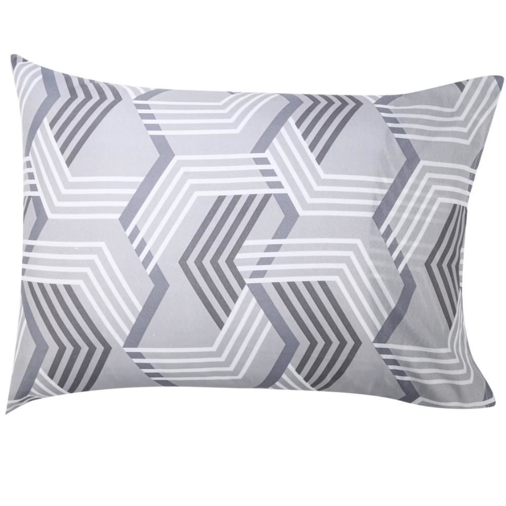 Jogo De Cama Solteiro Microfibra Havan Casa 3 Peças - Gonzales Geo Cinza