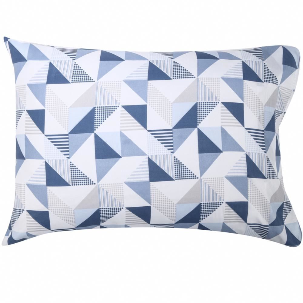 Jogo De Cama Solteiro Microfibra Havan Casa 3 Peças - Log Geo Azul