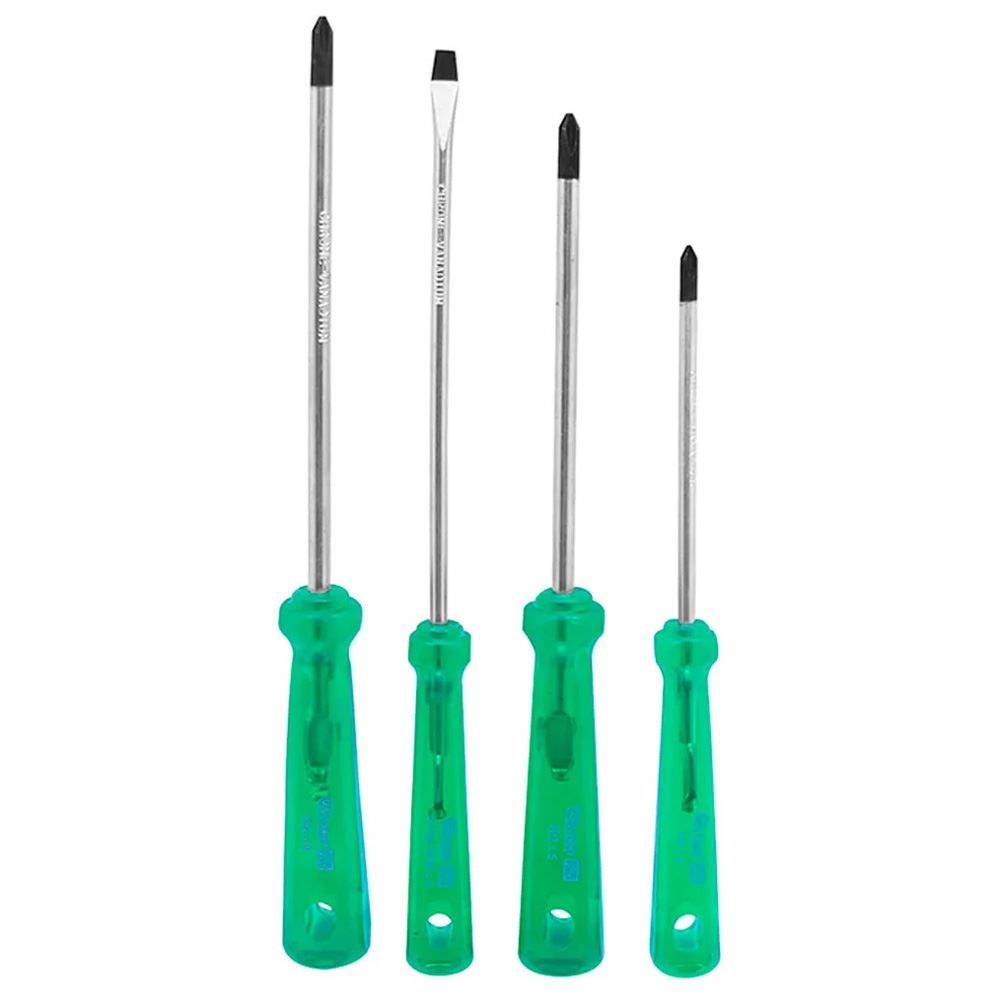 Jogo De Chaves Fenda E Philips Western 4 Peças - Verde