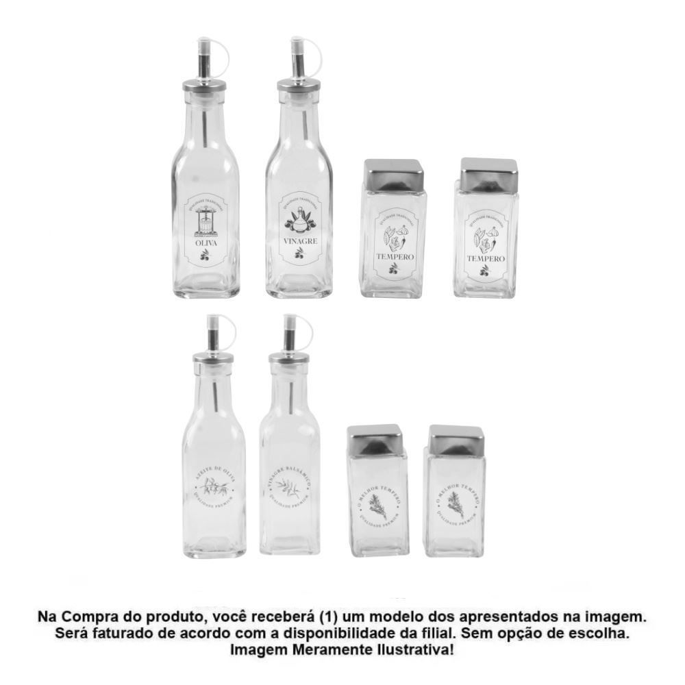 Jogo De Galheteiro E Temperos Havan Casa 4 Peças - Sortido